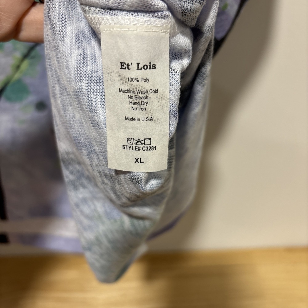 Et Lois Art To Wear Top Watercolor Trees Shirt Hi Low Womens‎ Top Size XL USA - Picture 4 of 5